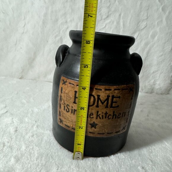 Country Charm Terracotta Kitchen Utensil Holder "Home Is In The Kitchen" Quote - Picture 4 of 5